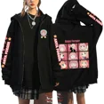 thumbnail image 4 of Sudaderas con capucha con cremallera y estampado para mujer, ropa de calle Harajuku, sudaderas de lana Y2K para mujer, cárdigan de manga larga informal Suelto, 4 of 5