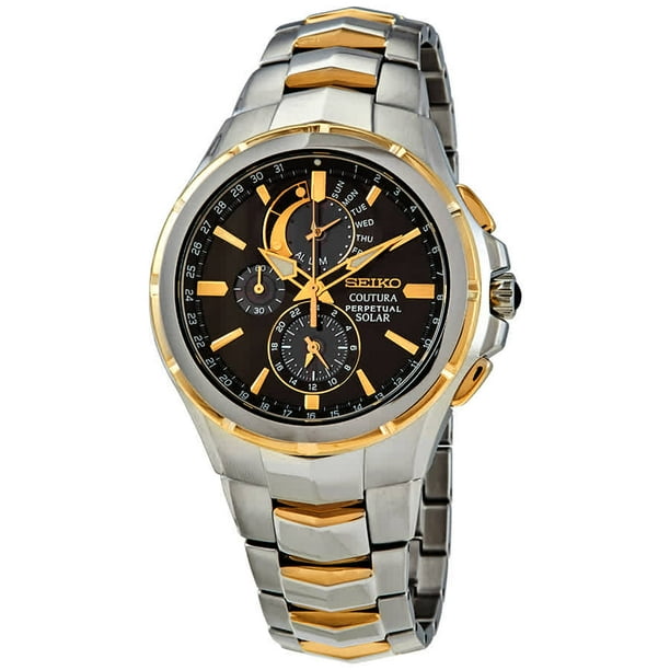 seiko two tone chronograph watch