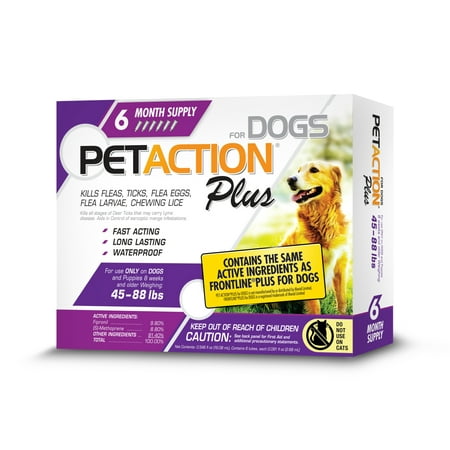 PetAction Plus Flea and Tick Treatment for Large Dogs, 6 Monthly