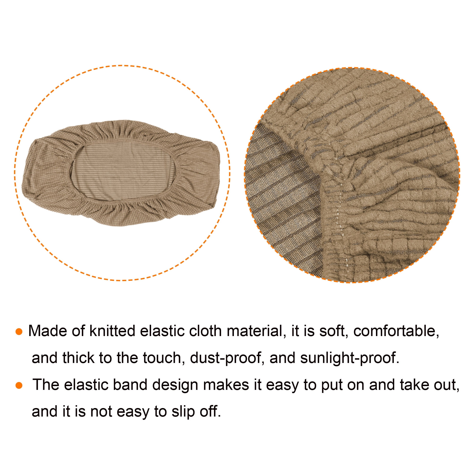 Unique Bargains Air Conditioner Cover Knitted Elastic Cloth Dustproof 88-95cm Brown