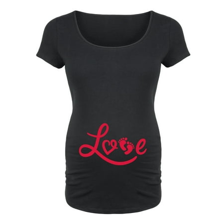 

Bloom Maternity - Love Footprints - Maternity Scoop Neck T-Shirt