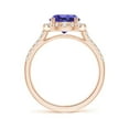 thumbnail image 2 of ANGARA Natural Round 1.8 ct Tanzanite Halo Ring with Diamond Accents in 14K Rose Gold for Women (Size-8mm) | December Birthstone, Anniversary, Jewelry Gift for Women | Natural Tanzanite Ring, 2 of 10