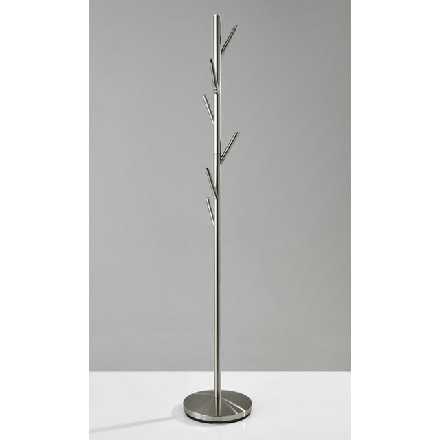 12" X 67" Brushed Steel Brushed Steel Coat Rack