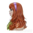 thumbnail image 3 of Wig Women's Long Wavy Orange Wig With Headband Scarf Halloween Cosplay Wigs_Gift Of G, 3 of 3