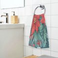 thumbnail image 3 of Yayeee 2 Pack Hand Towels for Bathroom 100% Cotton 16" x 28" Soft Absorbent Kitchen Towel, Christmas Poinsettia, 3 of 7