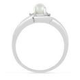 thumbnail image 5 of 14k White Gold Freshwater Cultured Pearl And Diamond Curve Ring, 5 of 6