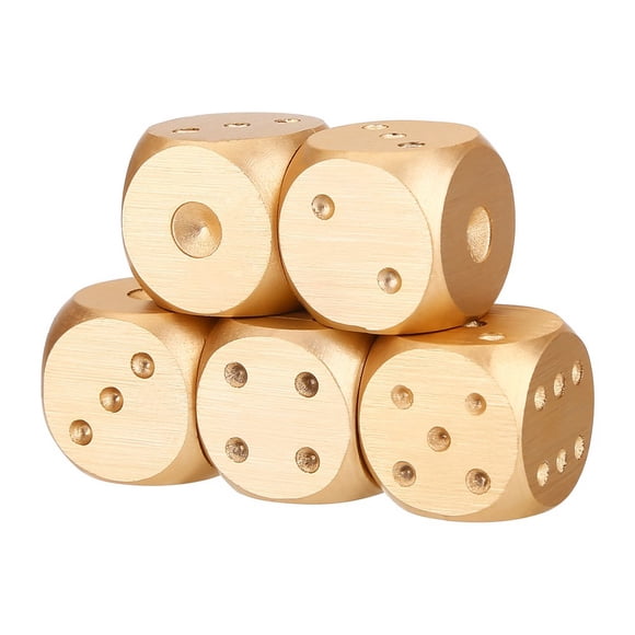 Ccdes dés, dés, Ensemble de 5 dés en Alliage d'Aluminium pour Jeux de Table et Poker avec Boîte de Rangement