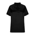 thumbnail image 4 of LNWUY Satin Tops for Women V Neck Short Sleeve Solid Color Shirts Fashion Spring Summer Business Casual Blouses Black XL, 4 of 7
