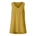 thumbnail image 3 of Camisa sin mangas con cuello en V para mujer para el verano: top informal oversize, poliéster/spandex, moda playera, tallas S-XXXXXL., 3 of 3