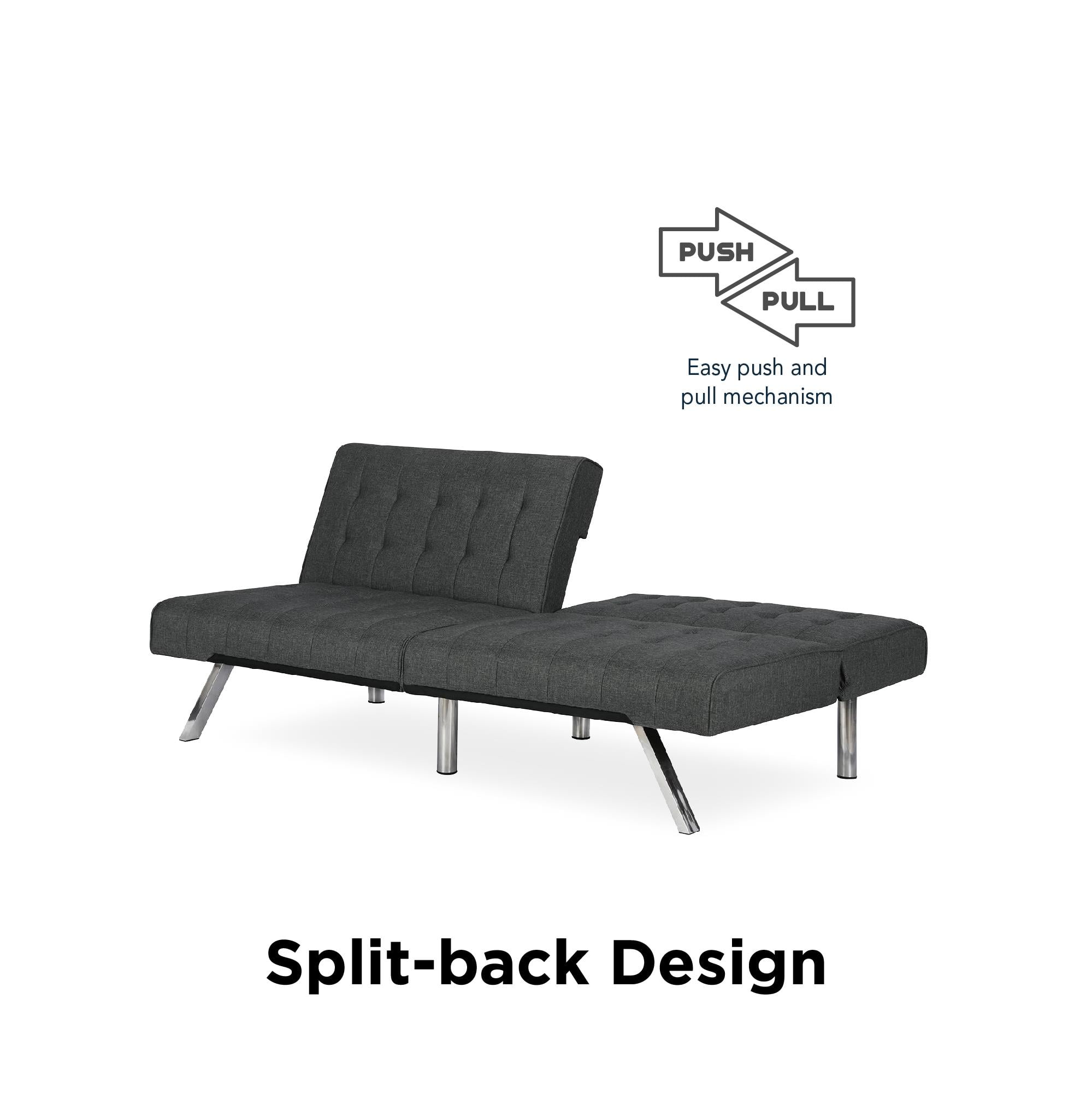 DHP Emily Convertible Futon, Gray Linen