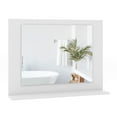 thumbnail image 1 of Gymax Bathroom Mirror w/ Shelf 23.5'' x 17.5'' Rectangle Wood Frame Vanity Mirror White, 1 of 9