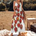 thumbnail image 3 of Lots of Little Strawberries Sleeveless Dress Loose Women's Dress Dresses Luxury Evening Dresses, 3 of 9