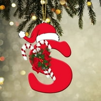Personalized A-Z Letter Ornaments for Christmas Tree Christmas Ornament with Name 2D Acrylic Xmas Hanging Pendant Original Gifts for Family Friends