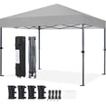 thumbnail image 1 of Songqin 10x10 1-Person Setup Pop Up Canopy Tent, Instant Portable Commercial Canopy Tent, Outdoor Gazebo with 1-Button Push, Wheeled Bag & 4 Sandbags for Home, Party & Outdoor Activities, Light Gray, 1 of 18