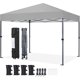 thumbnail image 1 of Songqin 10x10 1-Person Setup Pop Up Canopy Tent, Instant Portable Commercial Canopy Tent, Outdoor Gazebo with 1-Button Push, Wheeled Bag & 4 Sandbags for Home, Party & Outdoor Activities, Light Gray, 1 of 18