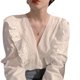 thumbnail image 1 of Camisa superior NikouMX Top con ribete de volantes de encaje de manga larga, 1 of 8