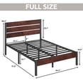 thumbnail image 5 of Lifezone Full Bed Frame with Rustic Vintage Wood Headboard and Footboard,Metal Support,Vintage Brown, 5 of 7