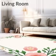 thumbnail image 2 of ODIKA 3'x5' Machine Washable Non-Slip Area Rug, Wild Meadow Blossom with Delicate Petal Swirls and Vine Accents High Traffic Rug, Pink, 482114, 2 of 7