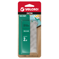 VELCRO Brand Thin General Purpose Tape | General Purpose/ Low Profile | Perfect for Home or Office | 3 1/2in x 3/4in Strips, Clear (91327)
