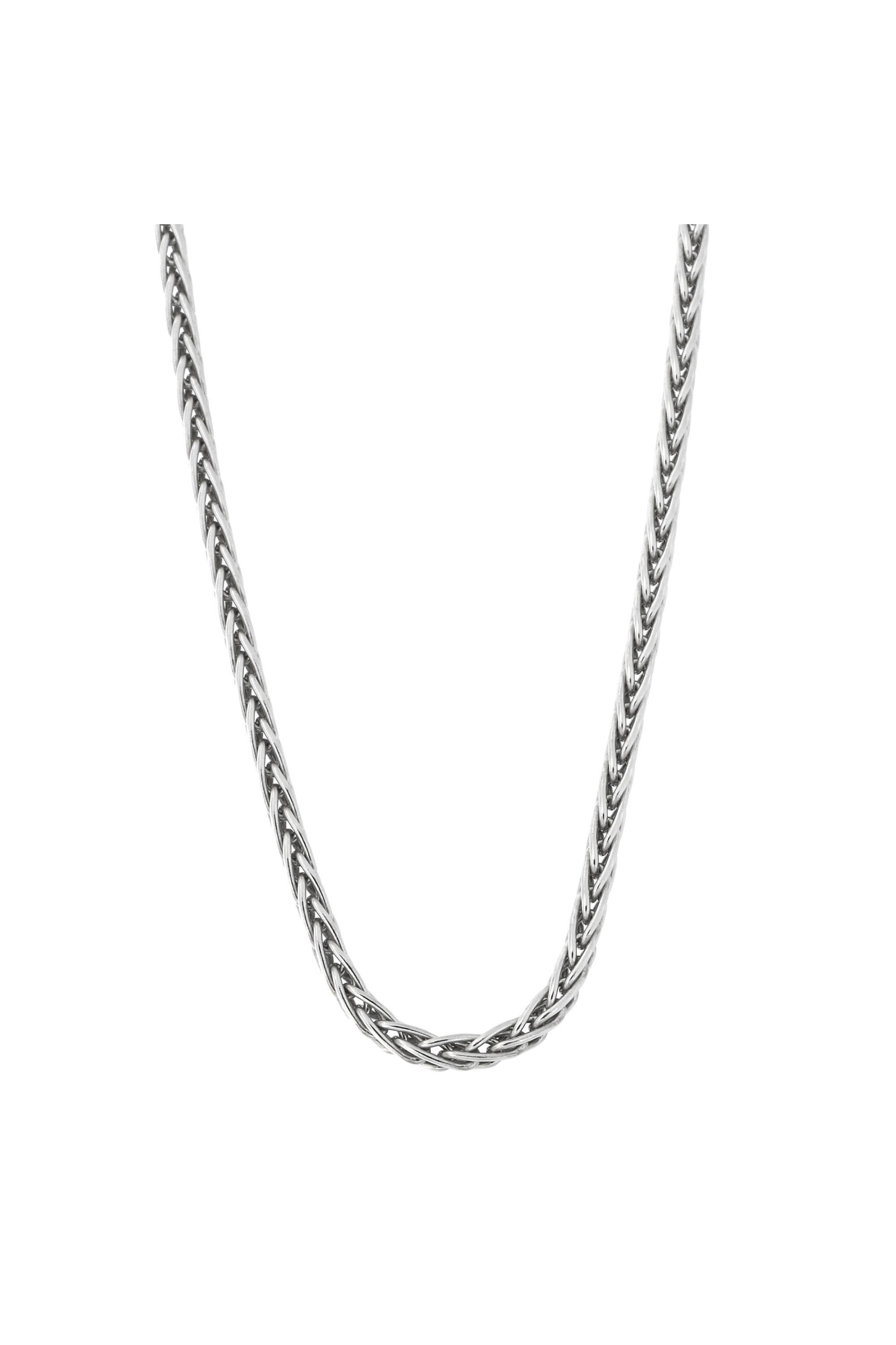 925 Sterling Silver Round Spiga Chain Necklace in Silver Choice of Lengths 16 18 20 24 30 22 26 28 36 and Variety of mm Options
