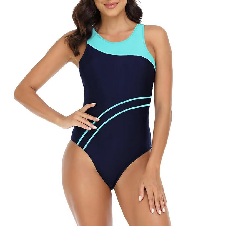 Sales Women's One Piece Bodysuit Colorblock Beachwear Diving Surfing  Swimwear Sets Summer Fashion Cozy Outfits for Girls Strappy Bathing Suit  Female Leisure Green 12 