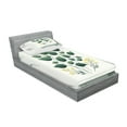 thumbnail image 2 of Ambesonne Eucalyptus Leaves Fitted Sheet & Pillow Sham Set, Minimal Botanical, Twin, Reseda Green Yellow Grey, 2 of 2