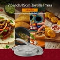 thumbnail image 7 of Estrella 7.5 inch Cast Iron Tortilla Press and Tostonera, Perfect for Mexican Food, Tortillas, Empanadas and Sopes, Silver Finish, 7 of 7