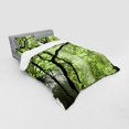 thumbnail image 2 of Ambesonne Landscape Bedding Set 4 Pcs, Jungle Waterfall Tree, Queen, Green Brown, 2 of 2