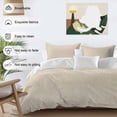 thumbnail image 3 of 3 Piece Vintage Cream Duvet Cover Set Full Size, Microfiber Comforter/Quilt Cover with Corner Ties and 2 Pillowcases, Farmhouse Retro Beige Solid Color All Season Soft Bedding with Zipper Closure, 3 of 8