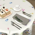 thumbnail image 5 of Spring Summer Floral Tablecloth Round 60 Inch,Colorful Wildflower Leaf Butterfly Polyester Circle Table Cloth Wrinkle Stain Resistant Washable Table Cover for Kitchen Dining Room Party Picnic, 5 of 6