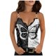 thumbnail image 1 of Chaleco de cadena para mujer Verano Suelto Casual Estampado de mariposas Sexy Único Blusa con cuello en V Pompotops  lopia996704, 1 of 6