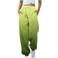 thumbnail image 2 of Sakmal Sweatpants Women Plus Size Joggers Pants Graphic Running Stretchy Green Sweatpants for Women S, 2 of 5