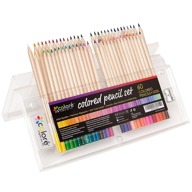 Juego de lápices de colores Colore de 60 colores, bolígrafos de pintura de dibujo de madera colore pluma de dibujo