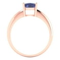 thumbnail image 4 of Solitaire Engagement Ring for Women - 1.5ct Simulated Tanzanite in 18K Rose Gold Promise Ring, 4 of 6