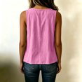 thumbnail image 5 of Oversized Linen Tank Tops for Women 2026 Summer Casual Comfy Sleeveless Linen Shirts Loose Lightweight Gauze Blouses, L, 5 of 7
