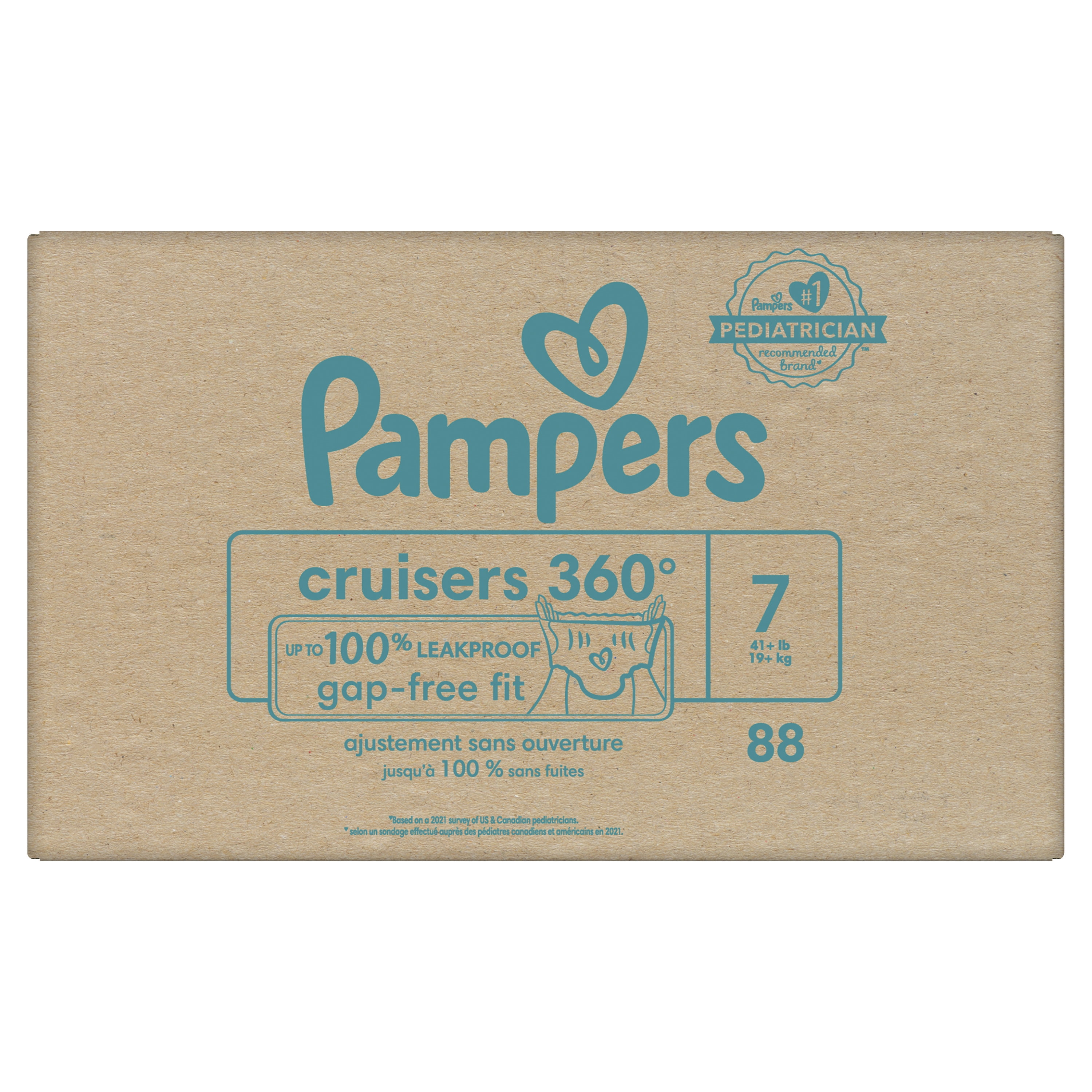 Pampers Cruisers Lot de 88 couches jetables pour bébé, taille 7 (un mois  d'approvisionnement) : : Bébé et Puériculture