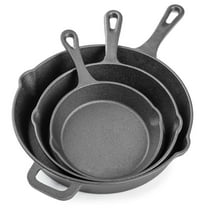 Lexi Home Pre-Seasoned Cast Iron Skillet Fry Pan Set - 3 Pack