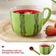 thumbnail image 5 of Taza de cerámica con forma de sandía y cuchara para el desayuno en casa, taza para café con leche, 5 of 8