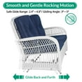 thumbnail image 3 of VIVIJASON 5-Piece Outdoor Patio White Wicker Conversation Sets, All Weather Outdoor Rattan Furniture Set Includes Glider Loveseat, 2 Coffee Table, 2 Swivel-Gliders Chairs with Cushions, Navy Blue, 3 of 6
