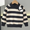 thumbnail image 4 of UQJfacai Girls Striped Sweaters Casual Crewneck Long Sleeve Shirts Fashion Knitted Soft Cozy Pullover Tops Clothes 1-8 Years, 4 of 7