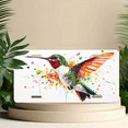 thumbnail image 6 of 1 Pcs 2D Flat License Plate Covers & Frames, Hummingbird with Colorful For Decorative Front, Waterproof For Decoration Aluminum License Plate Covers & Frames Cover For Men Women, 12" X 6", 6 of 7