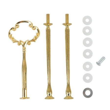 

Ruibeauty 3 Tier Cake Plate Stand Cupcake Fittings Silver Golden Wedding Party No Plate