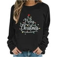 thumbnail image 4 of Womens Casual Crew Neck Sweatshirt Christmas Loose Fit Soft Long Sleeve Warm Pullover Tops Fall Clothes Black M, 4 of 6