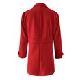 thumbnail image 6 of Quealent Pea Coats For Women Wool Blend Thicken Stand Collar Single Breasted Trench Coat Fashion A-Line Fall Winter Jackets Red for Size L, 6 of 6