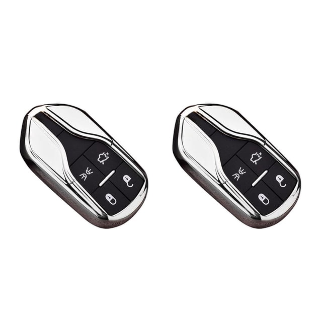 Speravity Car Key Case FOB Holder Reemplazo para Quattroporte Levante Smart Key Case Cover Car Styling Plata 2piezas Speravity CBP064141