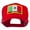 Red, variant on Mexico Flag Letter Patched High Profile Cap - Black OSFM