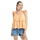 thumbnail image 1 of Blusa con bordado y olanes Roman Fashion/Juvenil, 081 (Naranja) naranja M, 1 of 5