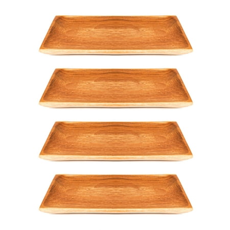 

Rectangular Teak Wood Plate - Regular 4-Pack