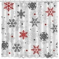 thumbnail image 2 of Winter Christmas Shower Curtains for Bathroom Red and Gray Snowflake Shower Curtain Xmas New Year Bathroom Decor Shower Curtain Washable Durable Fabric Bathroom Curtains 72x72 Inch, 2 of 6