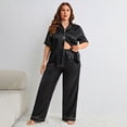 thumbnail image 2 of Pijama de seda artificial de verano de talla grande, pijama informal de moda, traje sexy y cómodo para mujer, ropa de casa, 2 of 6